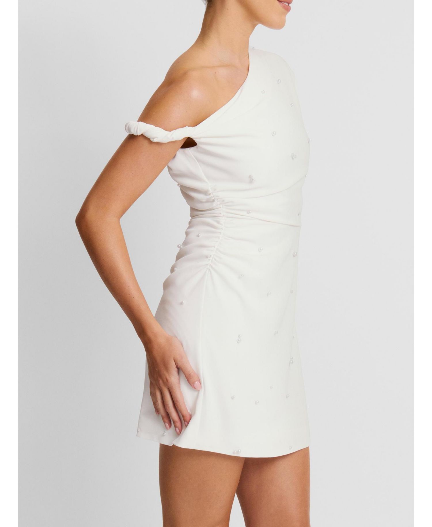 Women's Asymmetric Bardot Mini Dress