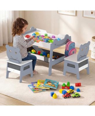 5-in-1 Toddler Table and 2 Chairs with Reversible Chalkboard Whiteboard