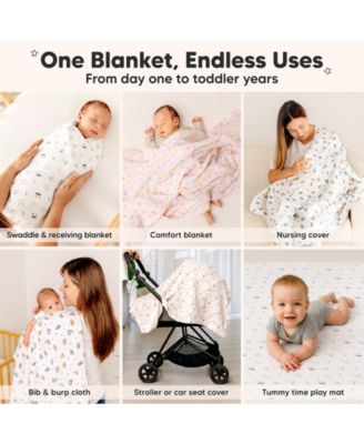 3-Pack Lyra Muslin Swaddle Blankets for Newborns, Large Cotton Nursery Baby Blankets, Soft & Breathable