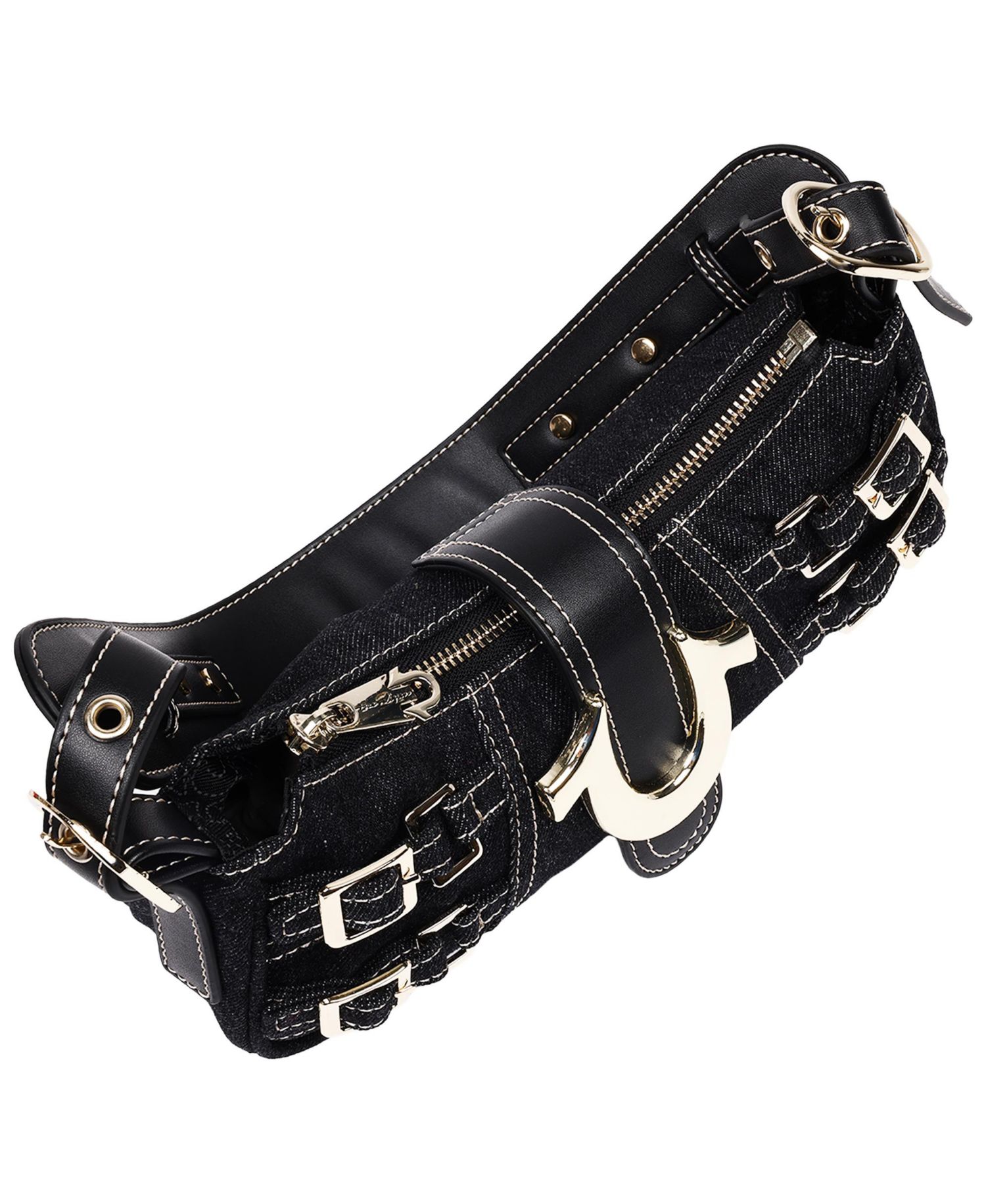 Women's Multi-Strap Denim Shoulder Bag