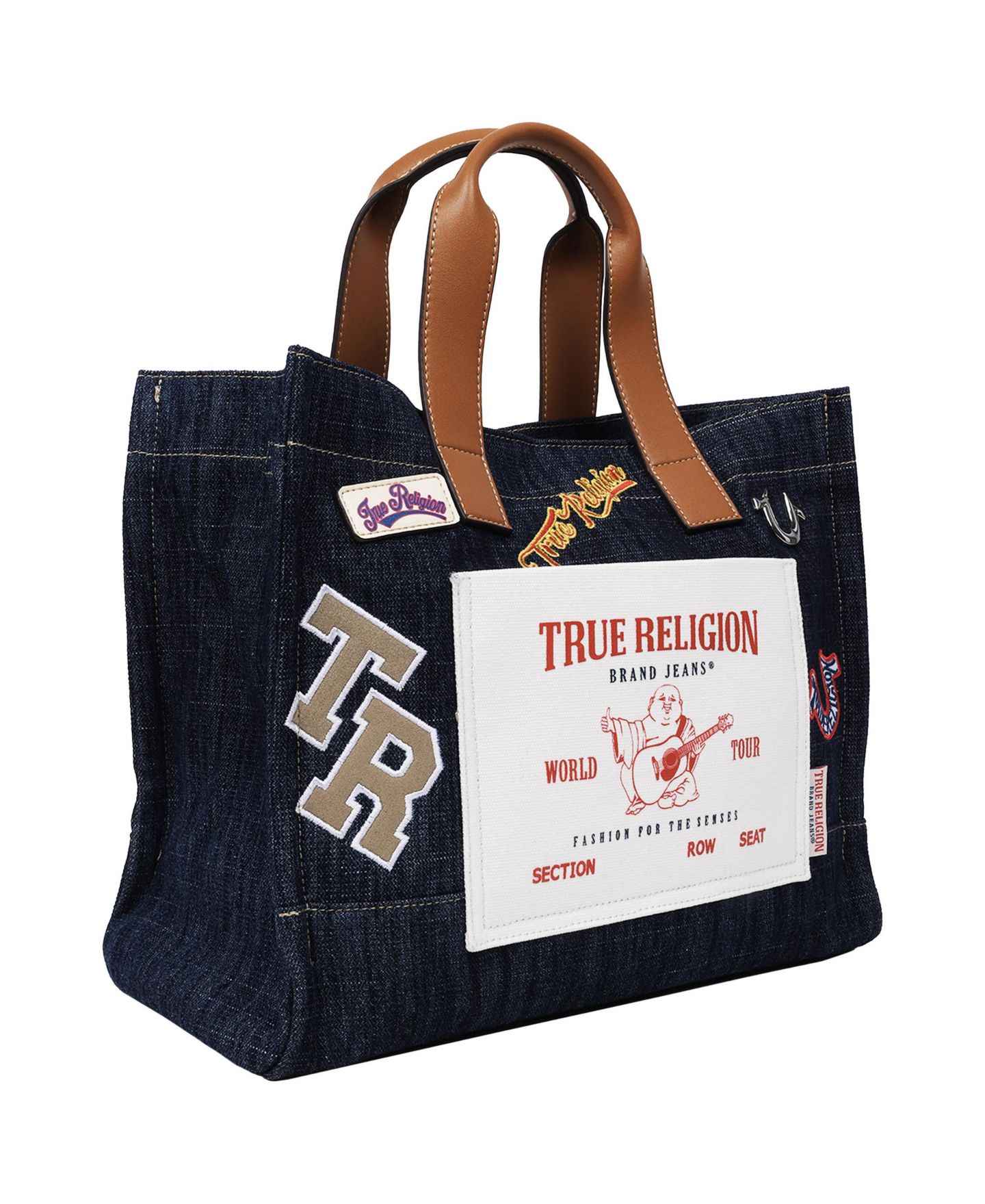 Женская сумка True Religion Andy Multi Patch Medium Tote, цвет: Тёмный джинсовый — фото 2
