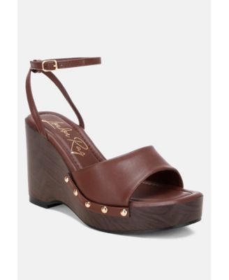 Women's Colada Ankle Strap Studded Wedges