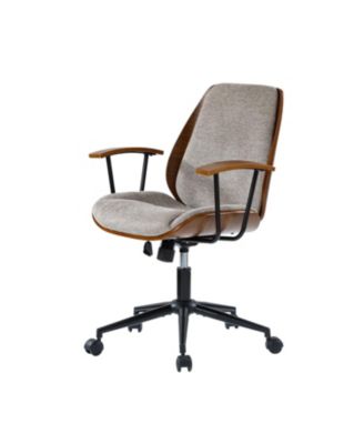 Oswina 37.75"H Modern Tilting Upholstered Solid Wood Office Chair with Bent Wood