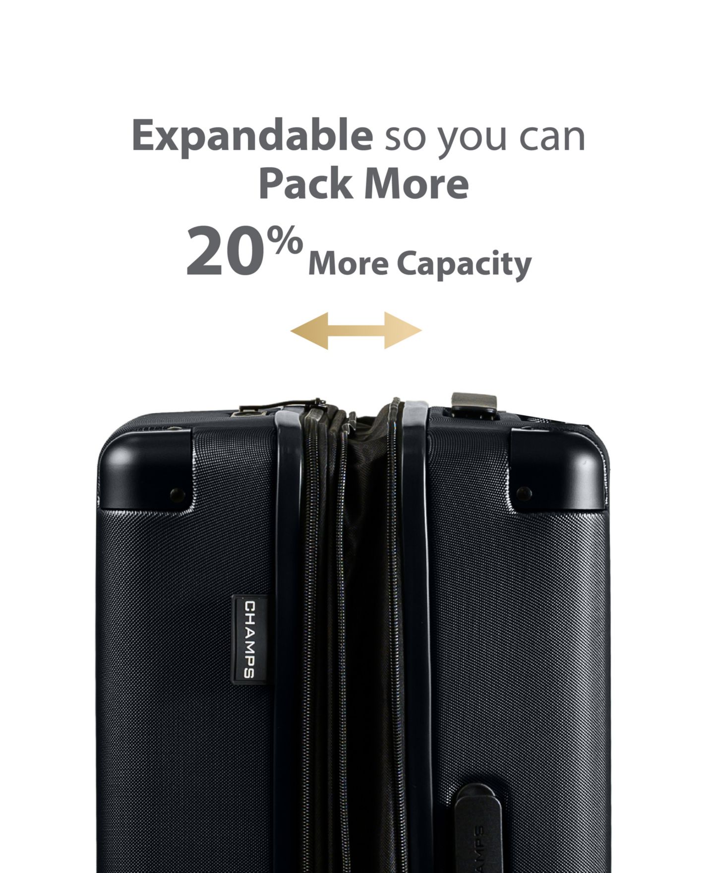 Чемоданы CHAMPS 3-Piece Earth Hardside Luggage Set with USB, цвет: Чёрный — фото 10