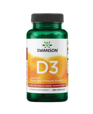 Higher Potency Vitamin D3 2000 Iu  Sunshine Vitamin Bone, Immune Support 50 mcg 250 Capsules