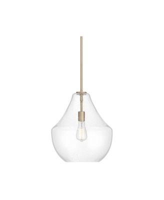 Stephanie Wide Brass and Glass Pendant Light