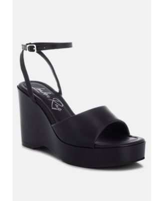 Women's Sangria Solid Platform Faux Leather Wedges