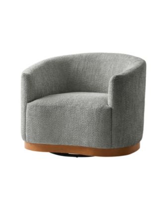Berklie 31.5"W Modern Boucle Chenille Swivel Barrel Armchair with Ergonomic Backrest