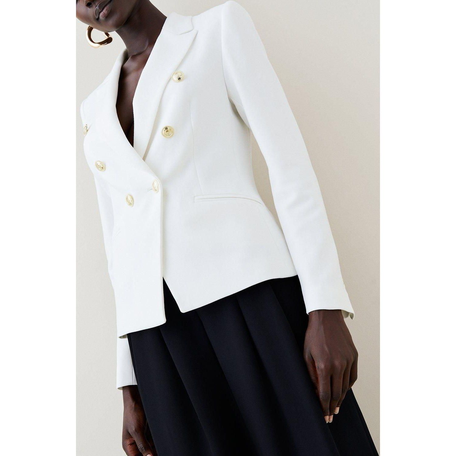 Women's Tailored Button Military Blazer