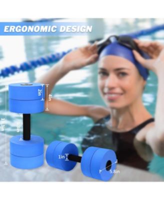 Aquatic Exercise Dumbbells Water Dumbbell Pool Resistance Aquatic Fitness Barbells with 4 High-Density EVA Foam Pool Weights Dumbbells