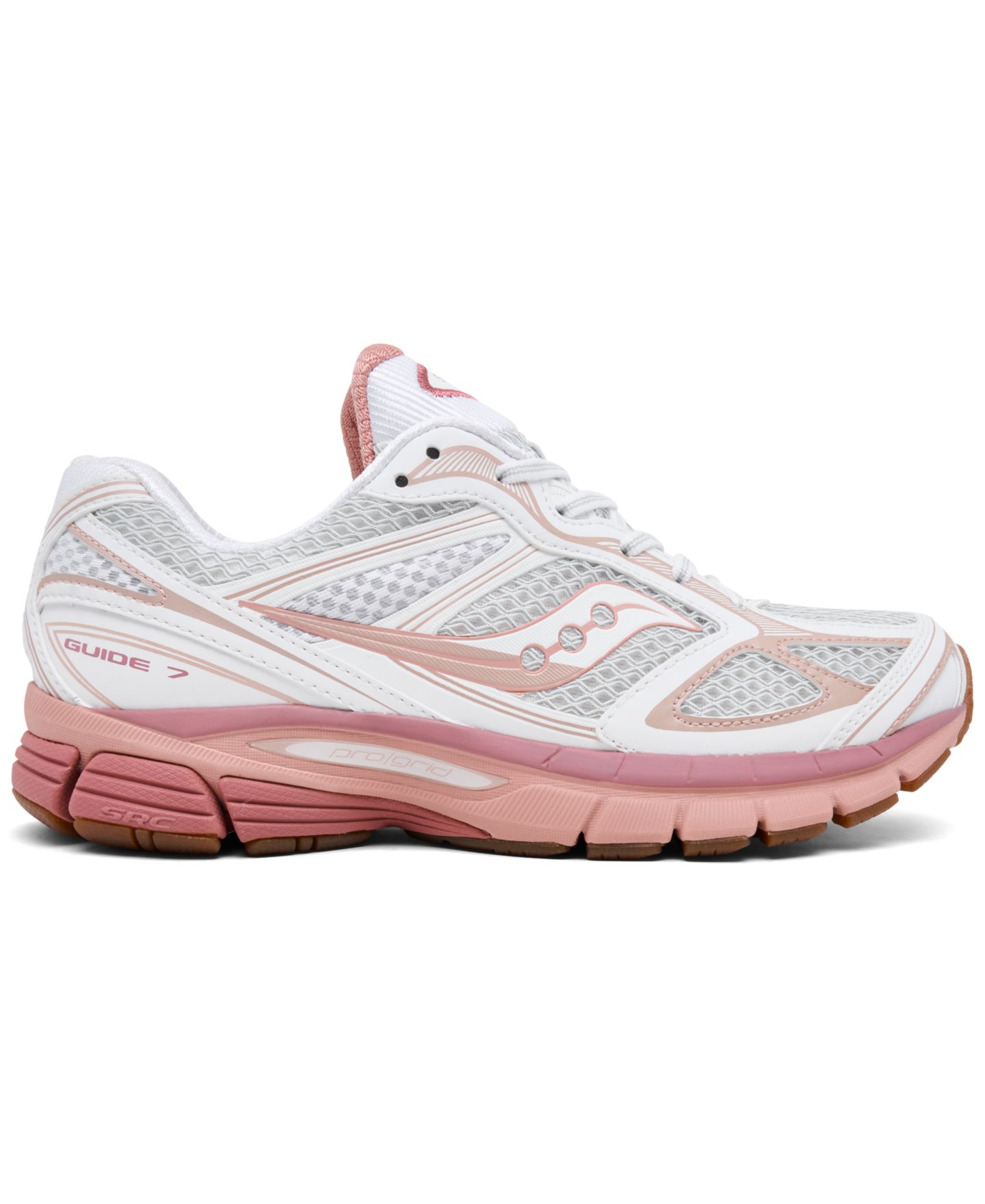 Кроссовки для бега Saucony ProGrid Guide 7, цвет: Белый / Персиковый — фото 2