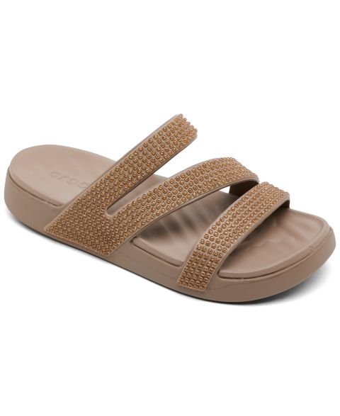 Женские сандалии Crocs Getaway Gems Strappy, цвет: Латте