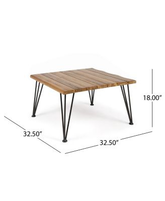 Wood and Metal Outdoor Coffee Table