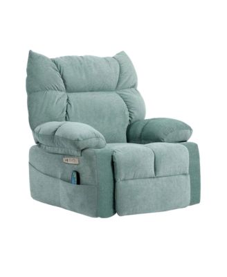 Swivel Power Recliner, Rocking Glider Chair with Massage & Heat