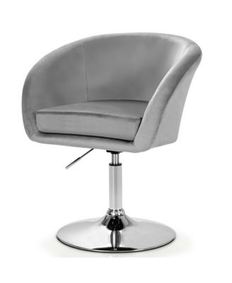 Set of 2 Modern Velvet Chair Height Adjustable Bar Stool Swivel