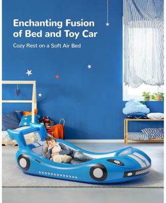 Inflatable Toddler Travel Bed with Sides, Portable Toddler Air Mattress for Travel and Home Use, Hand Pump Included