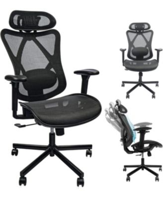 Mesh Office Chair with Mute Wheel,Adjustable Lumbar Headrest Chair