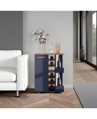 2 External Shelves, 6 Wine Racks and Locking Casters