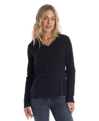 Women's Mixed Media Double Layer Long Sleeve Tee