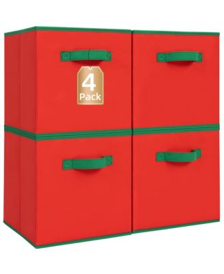 4 Pack Cubes Collapsible Bins Fabric Foldable Organization Closet Shelves Offices Toys
