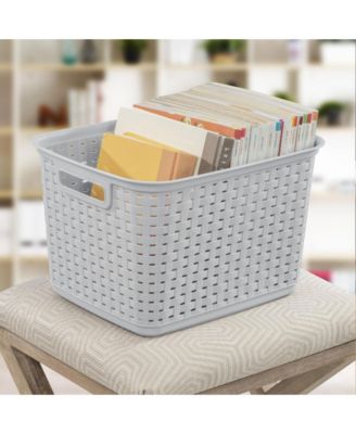 Tall Weave Woven Plastic Storage Baskets With Handles Gift Basket