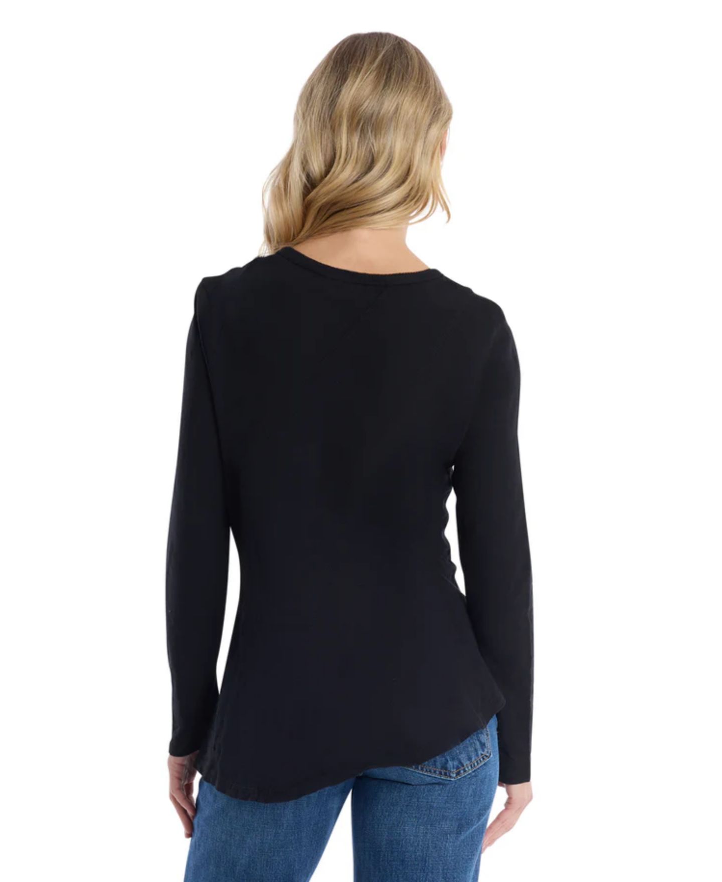 Женская футболка WILT Clothing Round Neck Long Sleeve, цвет: Чёрный — фото 5