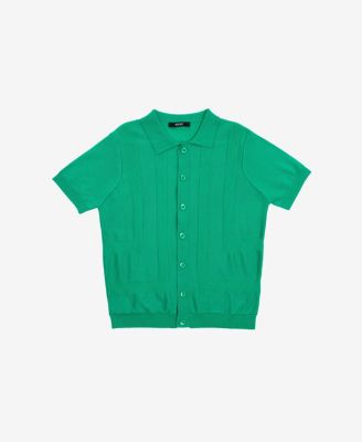 Boys 4-18 Button-Up Short Sleeve Sweater Shirt