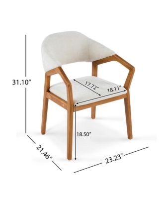 Dining Chair Set of 2, Chenille Upholstered Armchair, Wooden Kitchen Chairs with Curved Backrest for Dining Room, Small Spaces