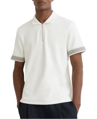 Men's Bruno Sleeve-Trim Half-Zip Polo Shirt