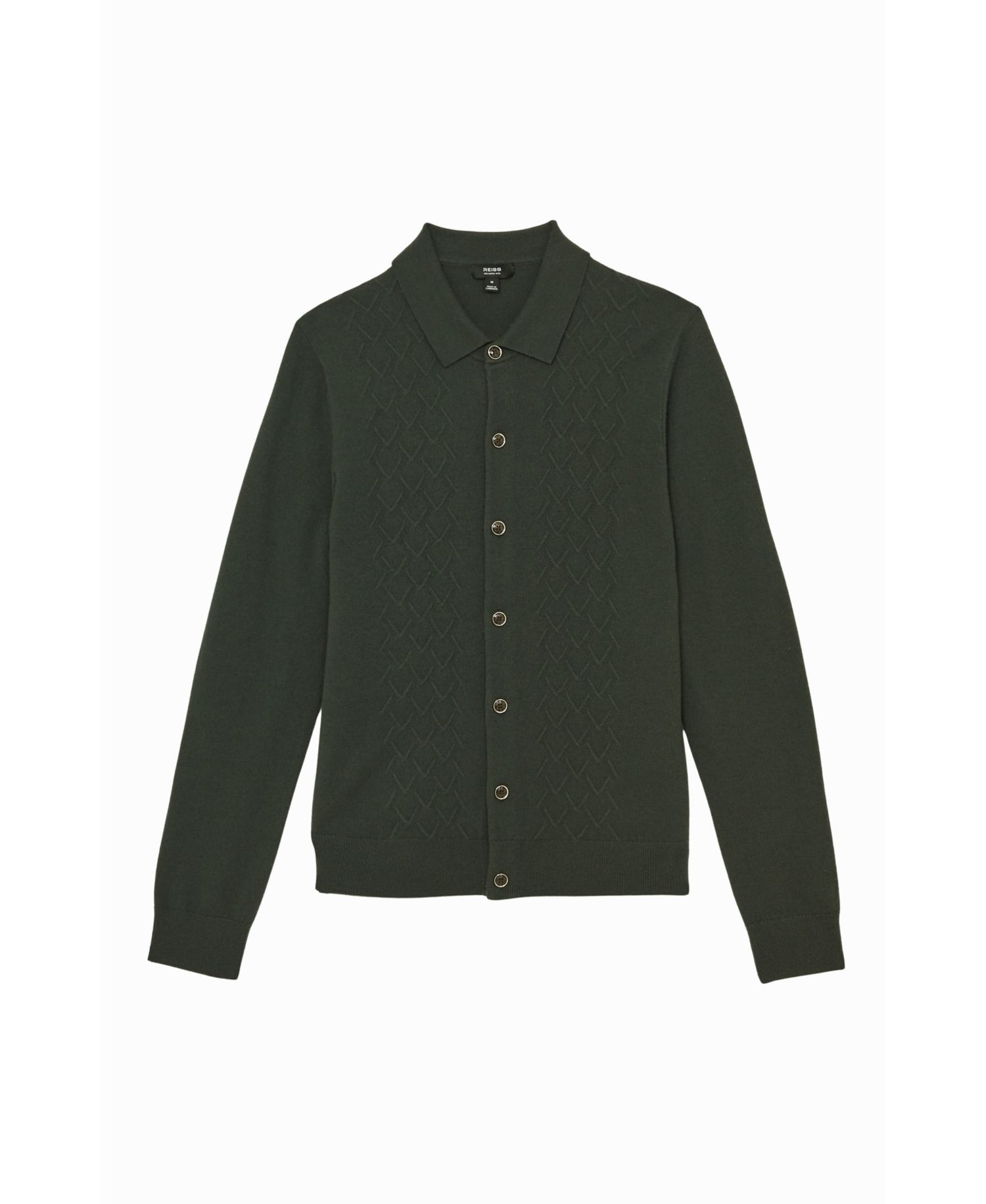 Men's Gideon Wool V-Stitch Button-Through Cardigan Sweater