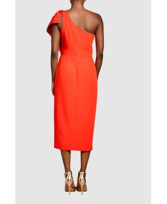 Women's One Shoulder Pencil Midi Dress