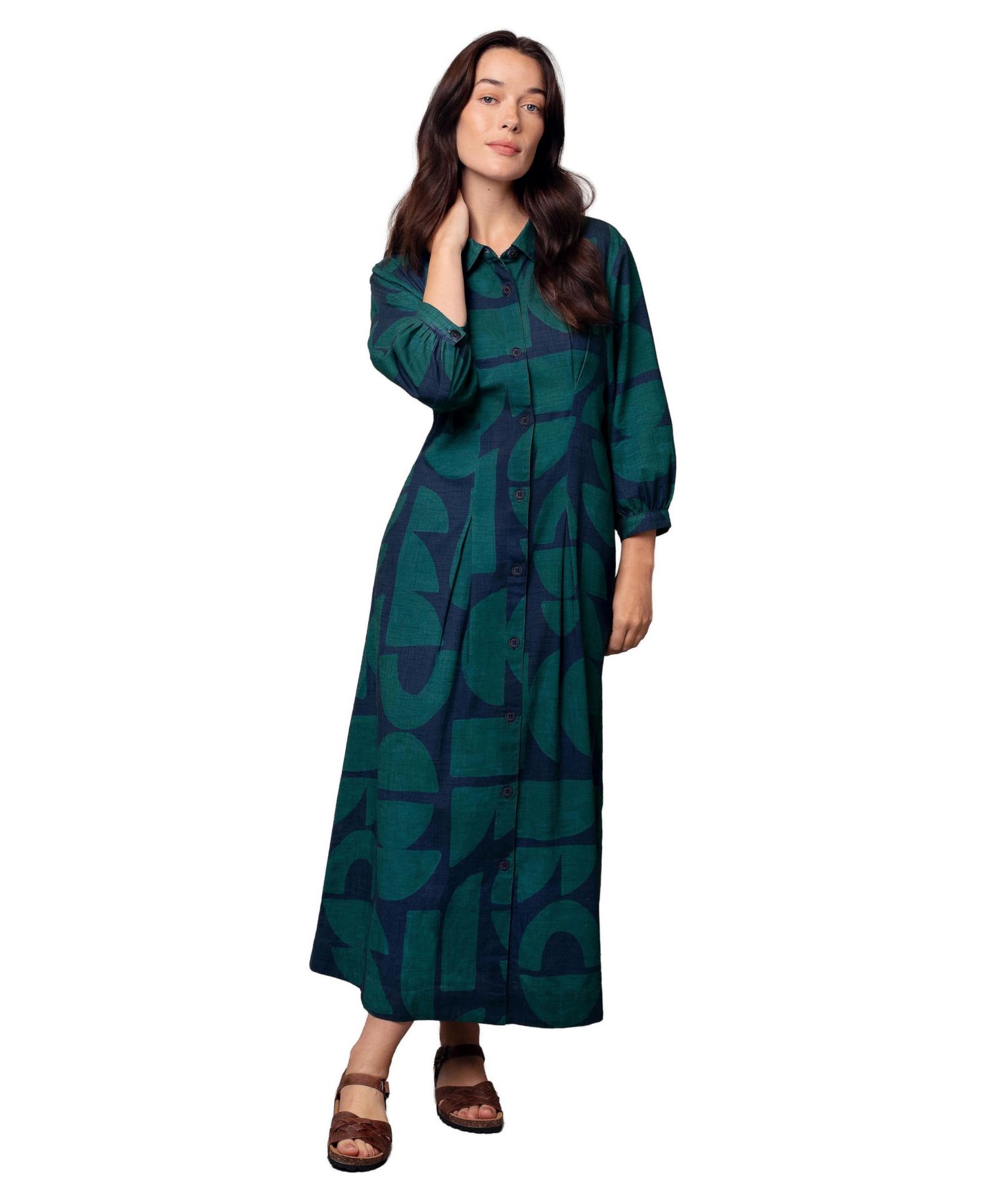 Women's Pleat Detail Shirt Dress