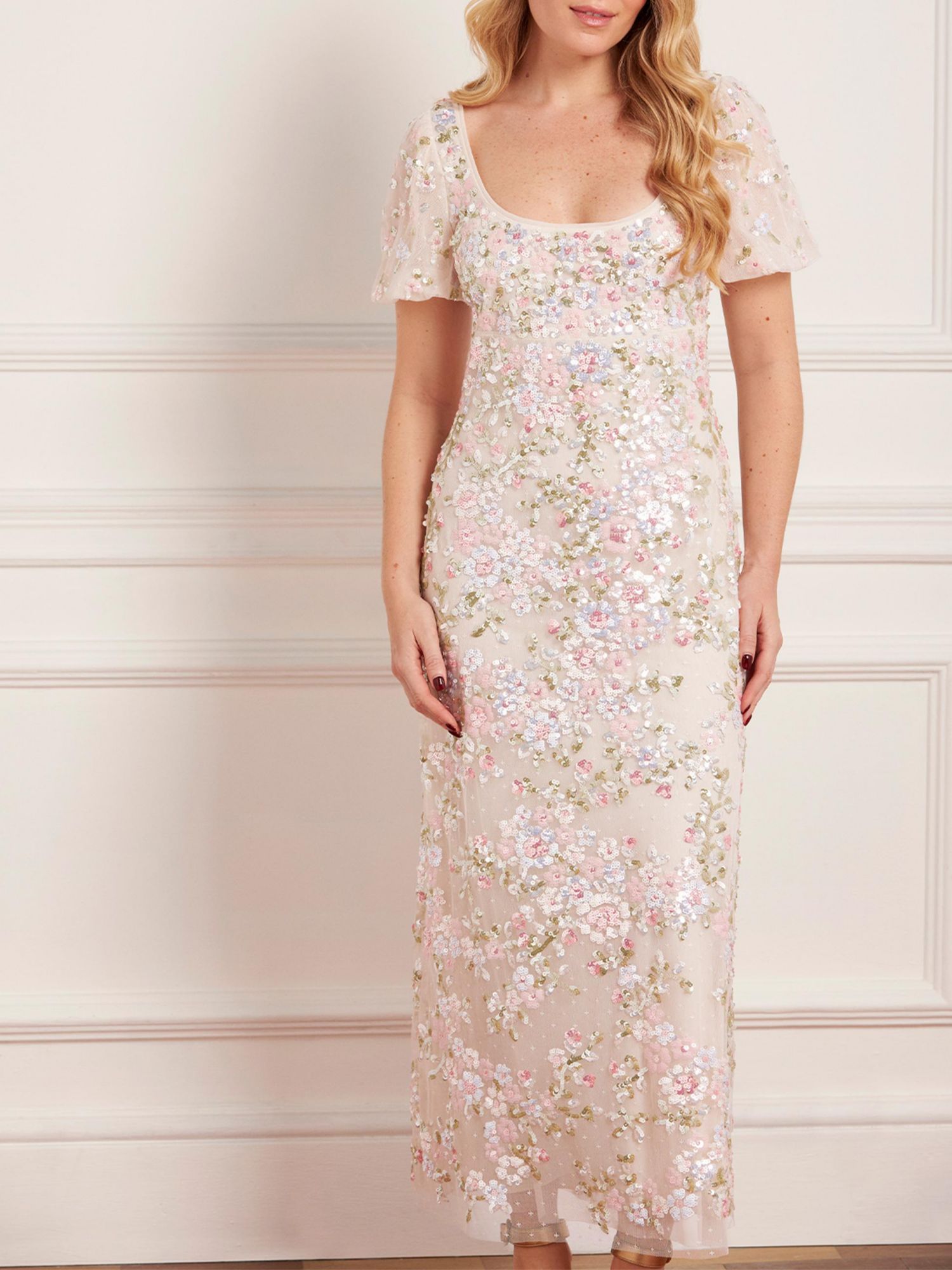 Women's Dream Garland Puff Sleeve Ankle Gown