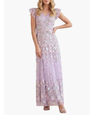 Women's Ethereal Blooms Short Sleeve Ankle Gown