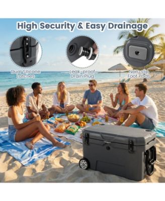 52-Quart Portable Hard Cooler with 6-Day Ice Retention, Heavy-Duty Wheels and Extended Handle
