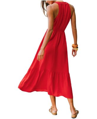 Cupshe Under the Setting Sun Red Maxi Dress - Red - M