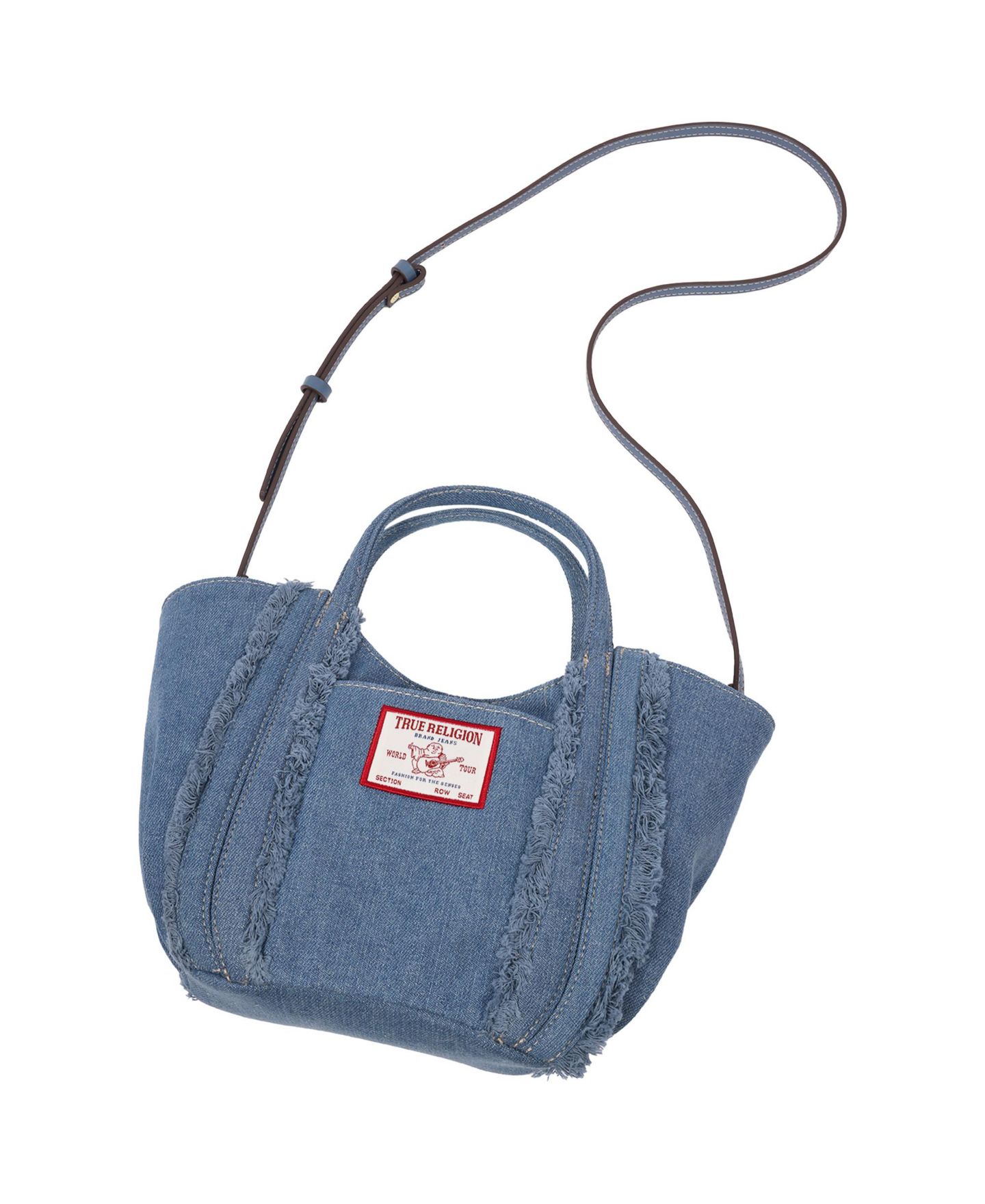 Женская сумка True Religion Atlas Frayed Medium – Denim Carryall with Removable Crossbody Strap, цвет: Тёмный джинсовый — фото 9