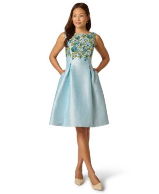 Women's Beaded Shantung Boat Neck Polyester Dress