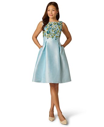 cocktail dresses from macy's Donna Karan New York Women's Semi-Formal & Party line midi length dress with scalloped lace and fit and flare silhouette Evening Gown Macy's Cocktail Dresses