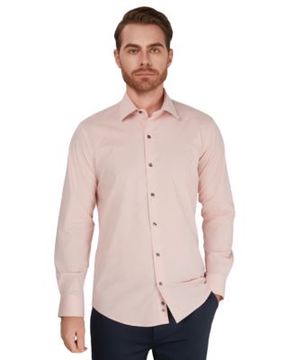 Men's Geometric Pattern Spread-Collar Dress Shirt
