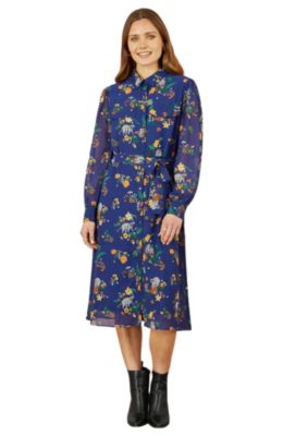 Women's Raccoon Print Shirt Midi Dress