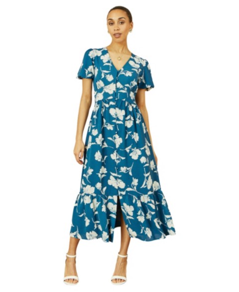 Женские платья Yumi Women's Floral Button Down Floral Midi Dress