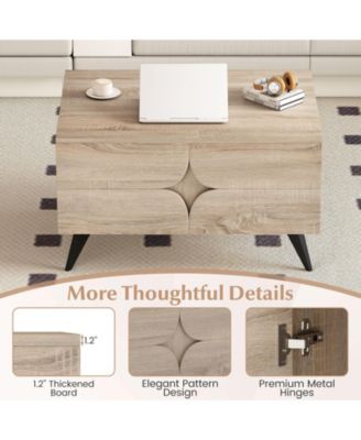 Farmhouse Accent Modern Coffee Table with Storage for Living Room Bedroom