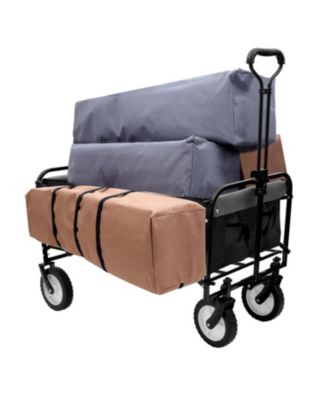 360lbs Collapsible Storage Wagon Utility Carts with Strapping System, 3-Piece Liner