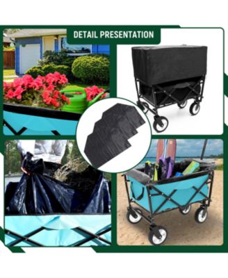 360lbs Collapsible Storage Wagon Utility Carts with Strapping System, 3-Piece Liner