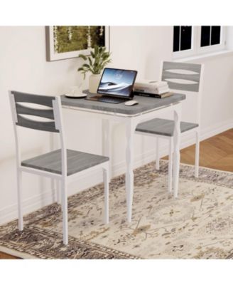 3-Piece Dining Table Set for 2 with Spiral Legs, for Small Kitchens and Apartments