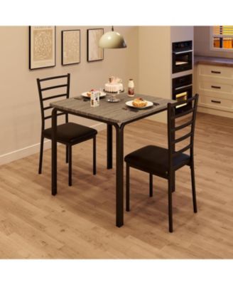 3-Piece Small Kitchen Table Set for 2, Modern Square Dinette, Compact Indoor Dining for Breakfast Nook