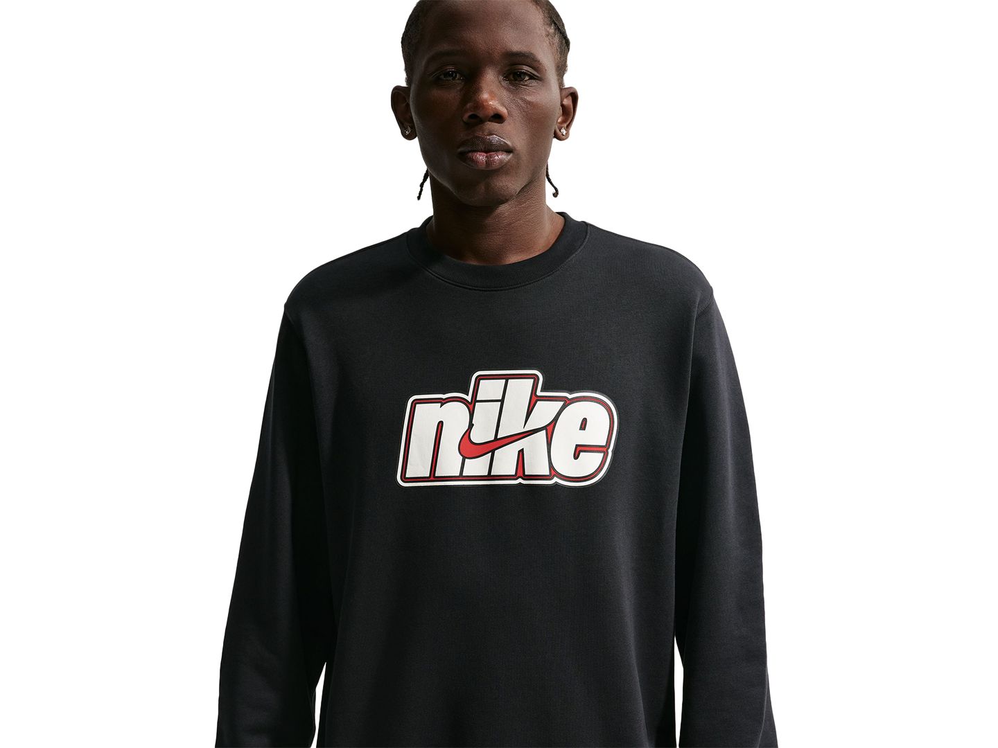 Мужской свитшот Nike French Terry Crewneck, цвет: Чёрный — фото 2