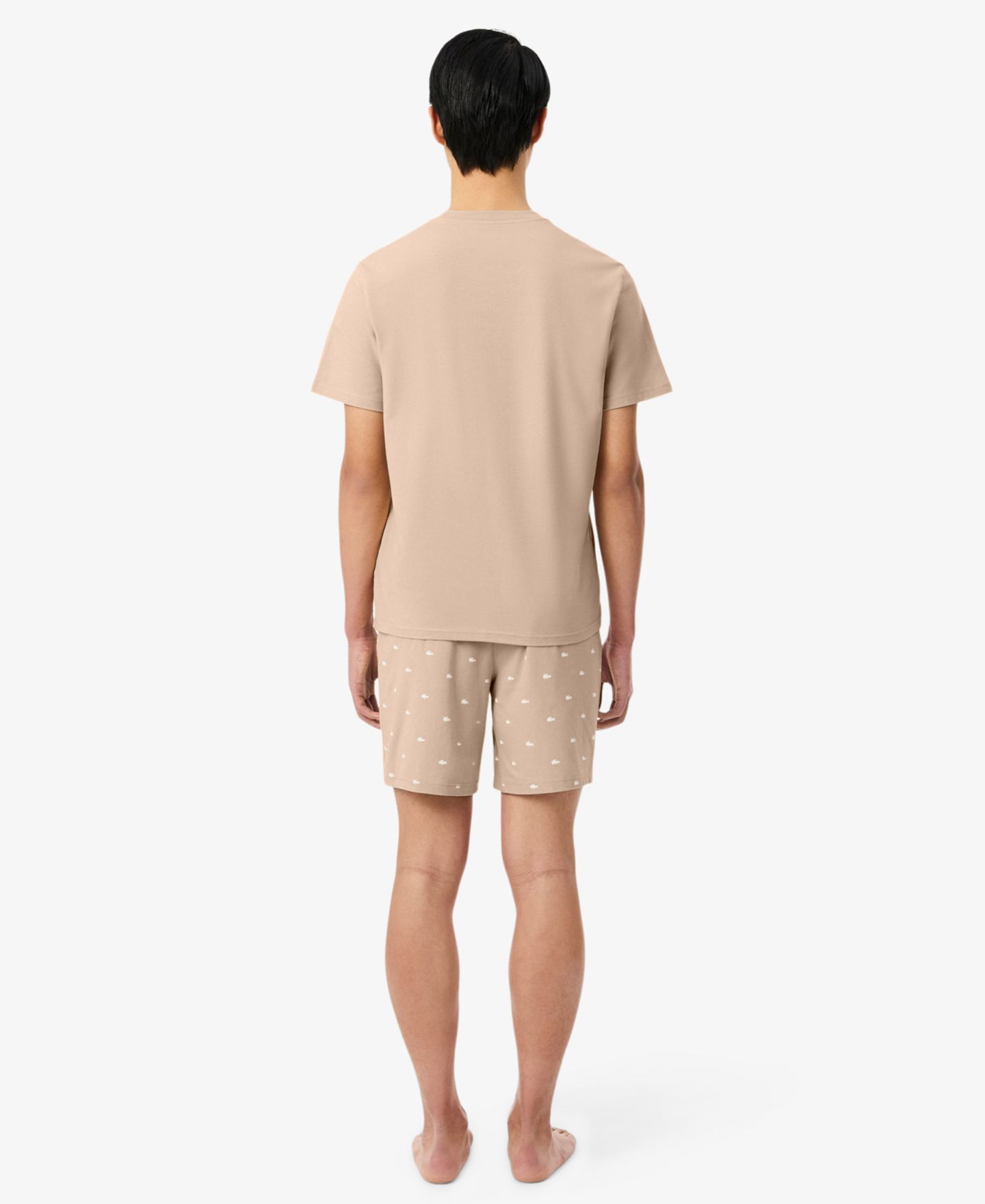 Пижамный комплект для мужчин, круглый вырез, 2 предмета — Lacoste, цвет: Белый — фото 3