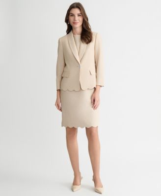 Women's Shawl-Lapel Scalloped Blazer